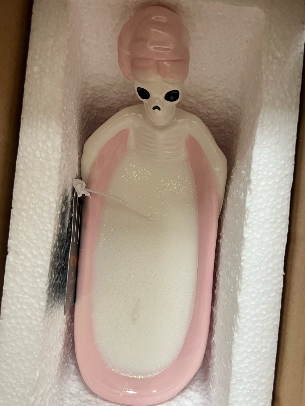 Skeleton in the Bathtub Scented Candle and Holder